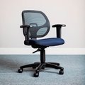 Global Equipment Interion® Mesh Office Chair With Mid Back & Adjustable Arms, Fabric, Blue A2813TMI+22A4-BL